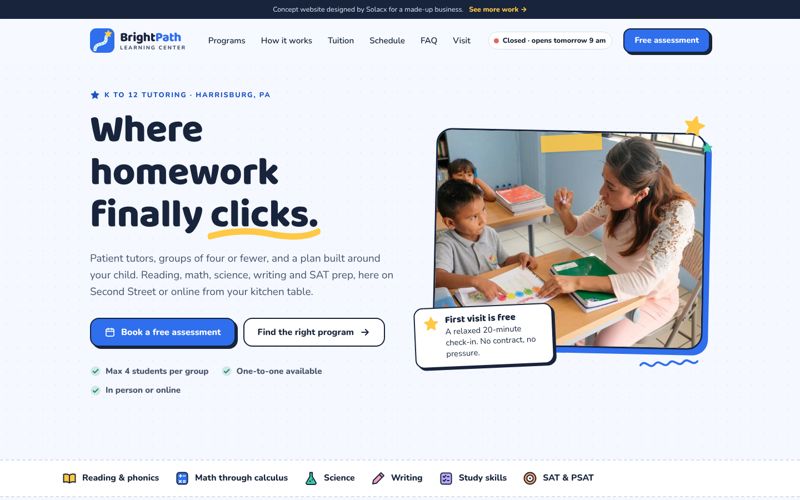 BrightPath Learning Center concept website