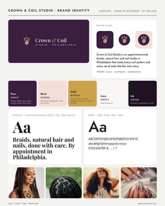 Crown & Coil Studio brand identity