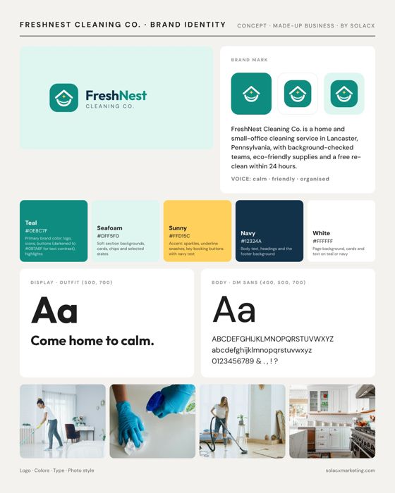 FreshNest Cleaning Co. brand identity